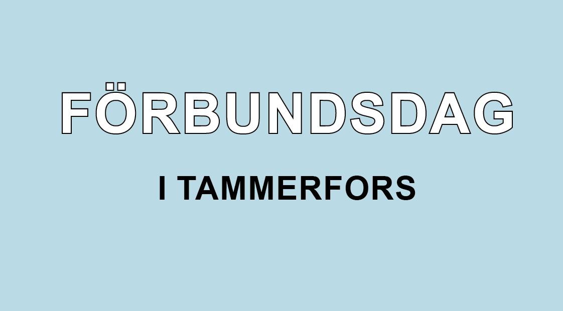 En blå platta där det står förbundsdagen i Tammerfors.